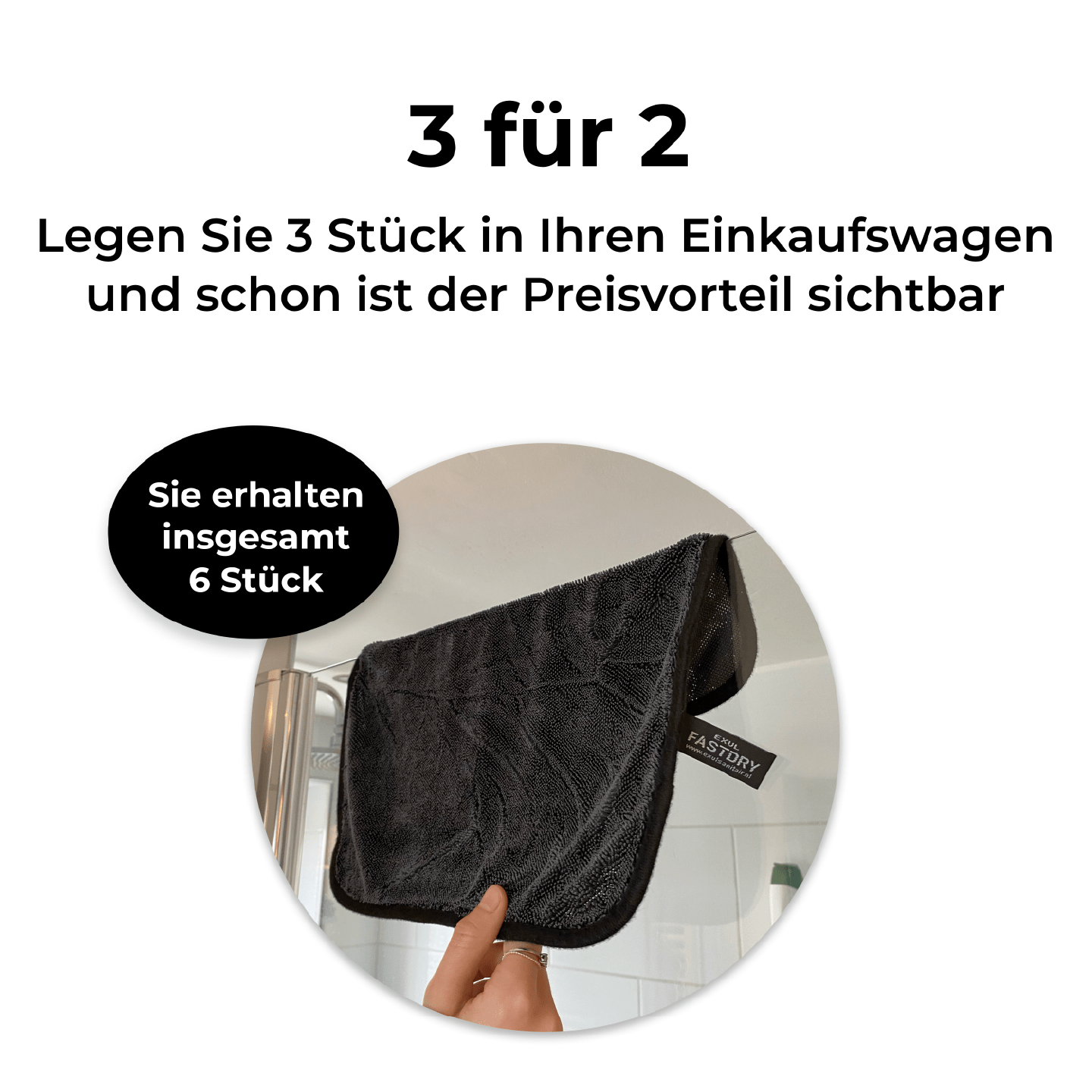 FASTDRY Trockentuch - 35x35cm - 2 Stück